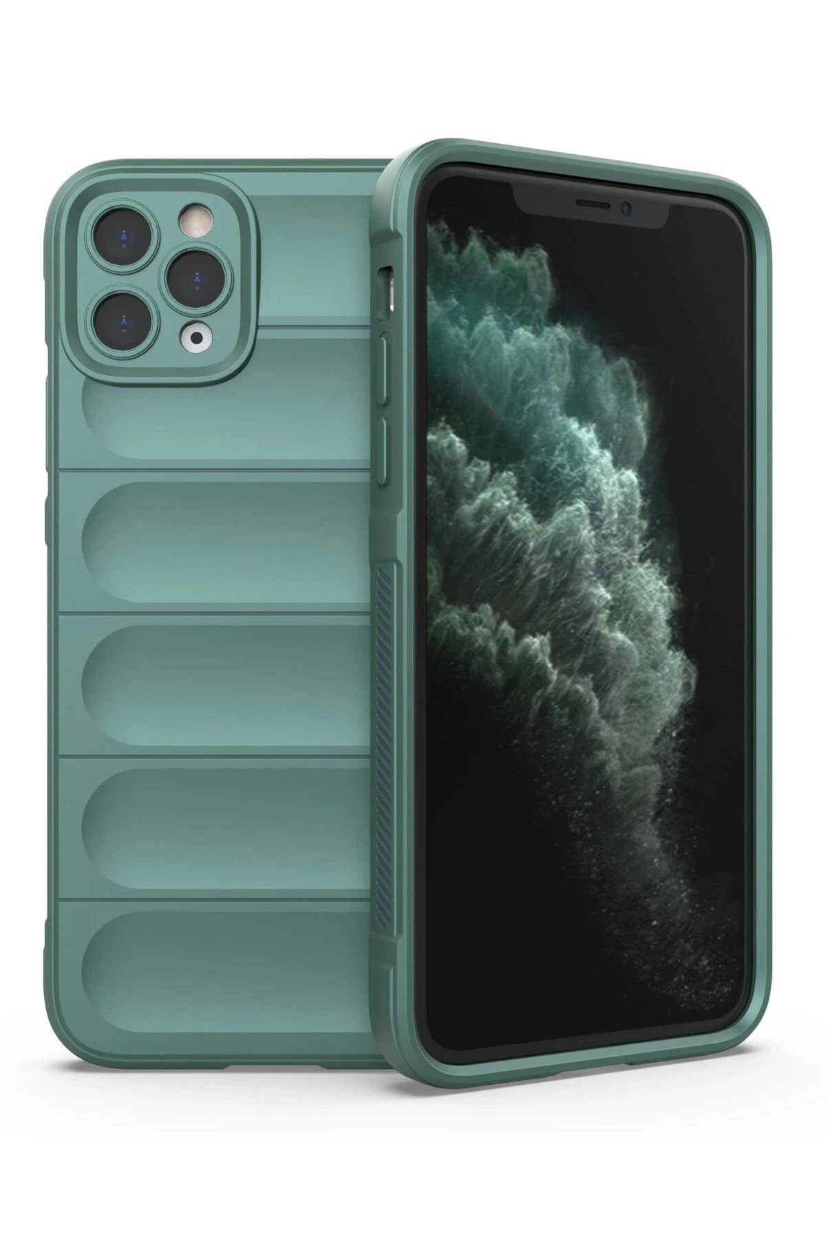 Newface iPhone 11 Pro Kılıf Optimum Silikon - Koyu Yeşil