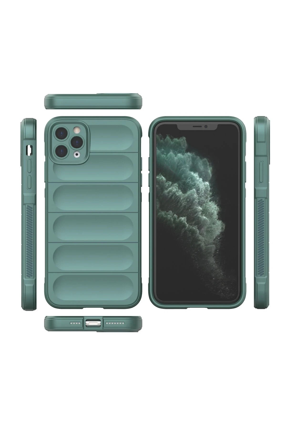 Newface iPhone 11 Pro Kılıf Optimum Silikon - Koyu Yeşil