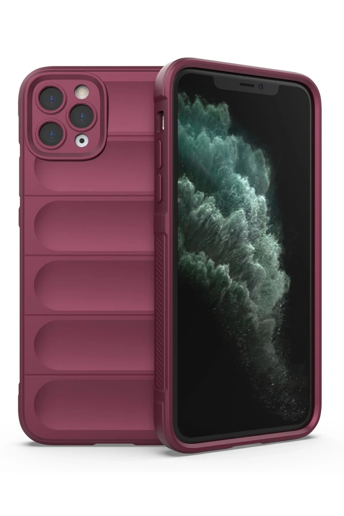 Newface iPhone 11 Pro Max Kılıf Optimum Silikon - Bordo