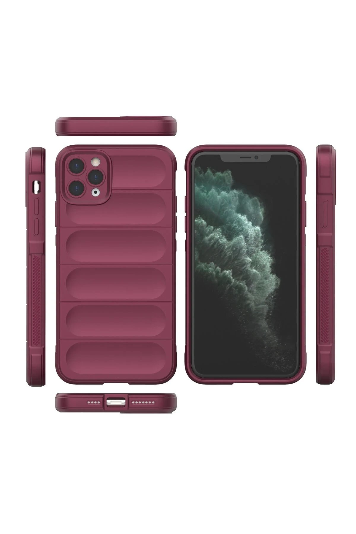 Newface iPhone 11 Pro Max Kılıf Optimum Silikon - Bordo