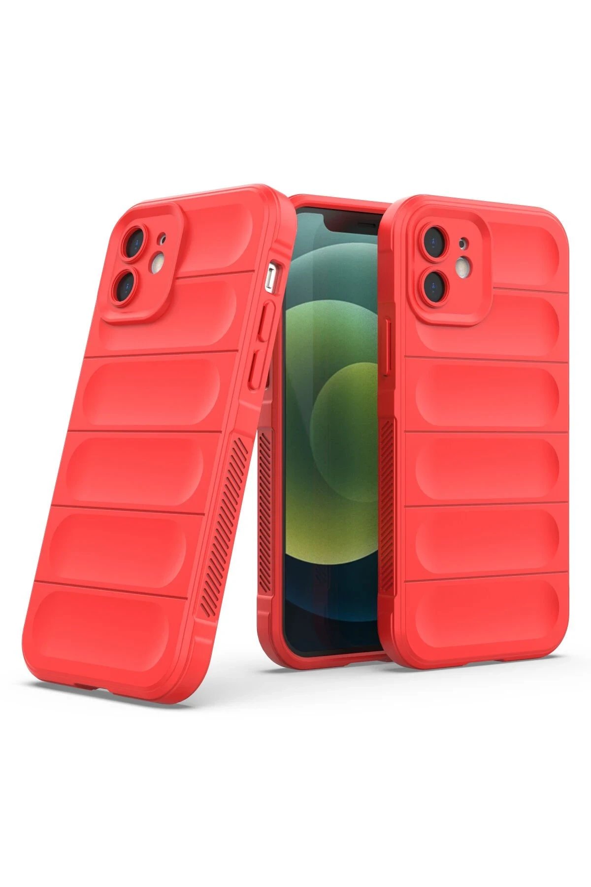 Newface iPhone 12 Kılıf Optimum Silikon - Kırmızı