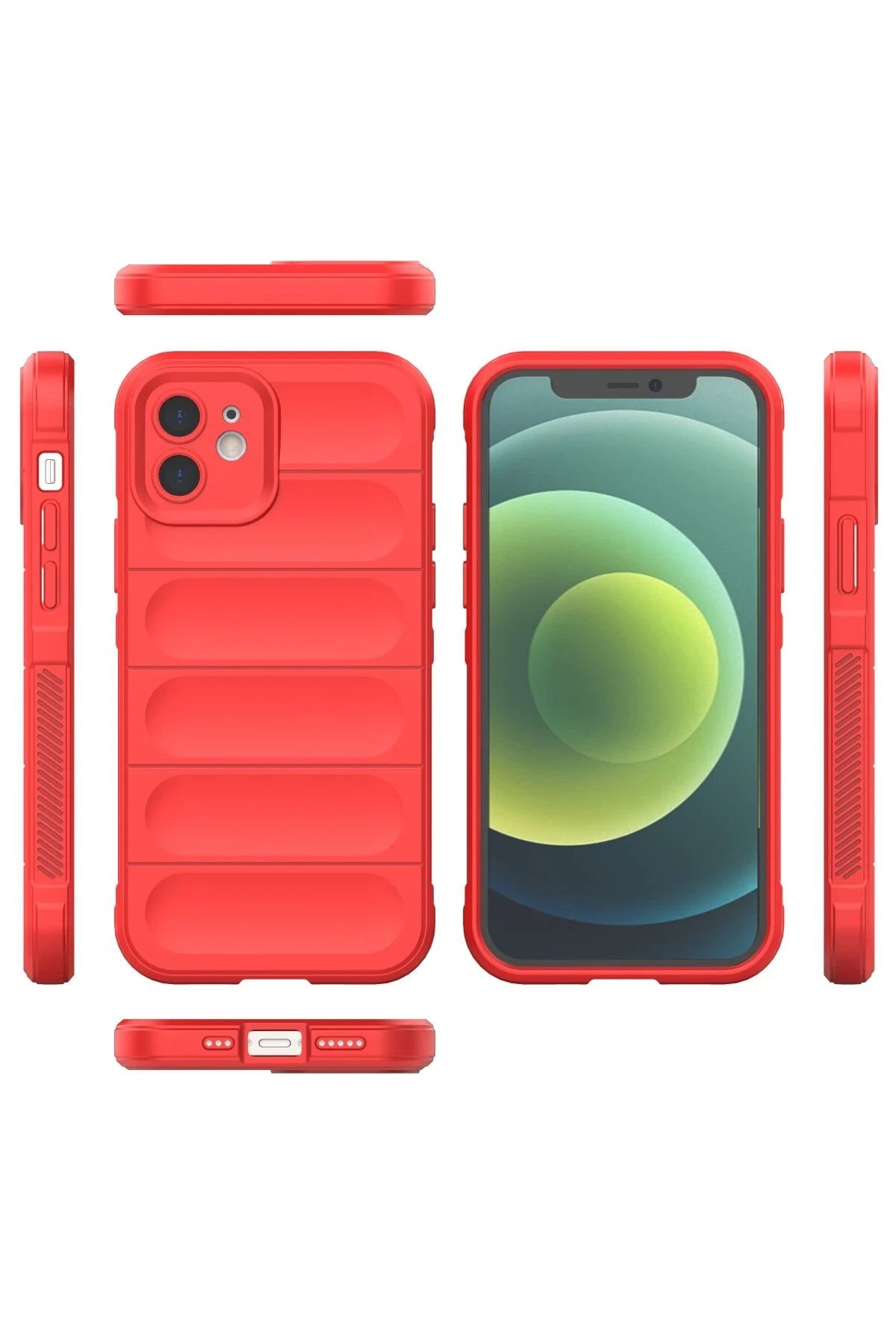 Newface iPhone 12 Kılıf Optimum Silikon - Kırmızı