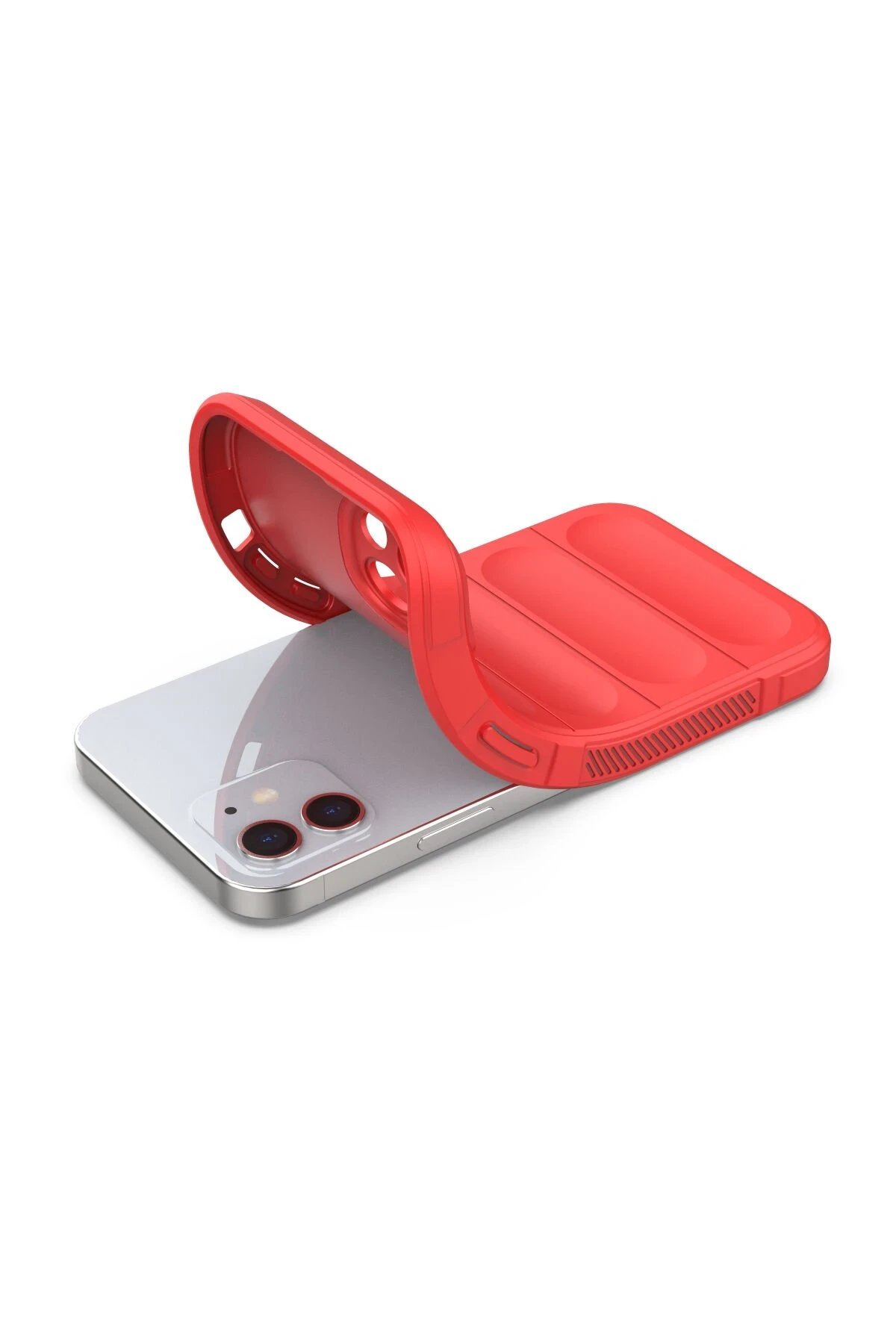 Newface iPhone 12 Kılıf Optimum Silikon - Kırmızı