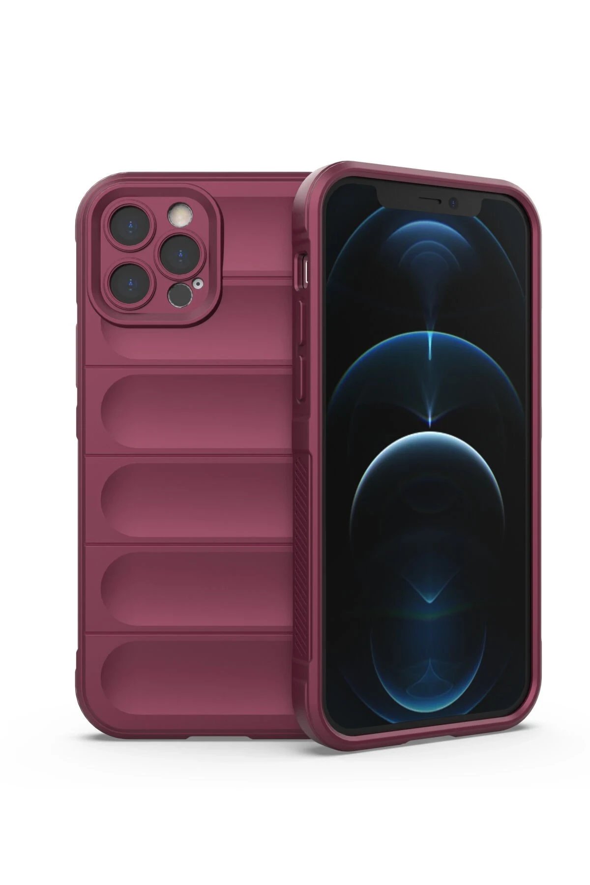 Newface iPhone 12 Pro Kılıf Optimum Silikon - Bordo