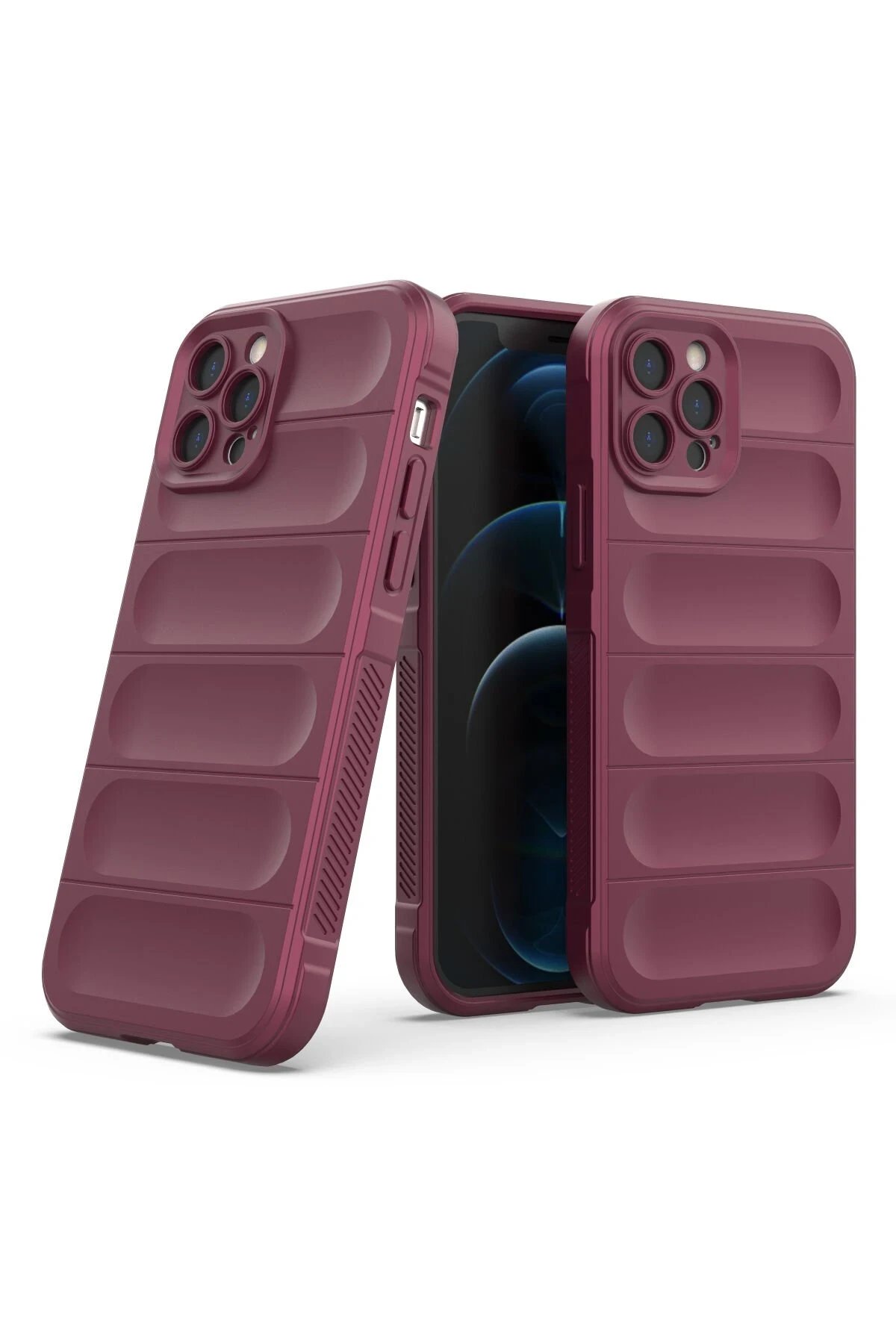 Newface iPhone 12 Pro Kılıf Optimum Silikon - Bordo