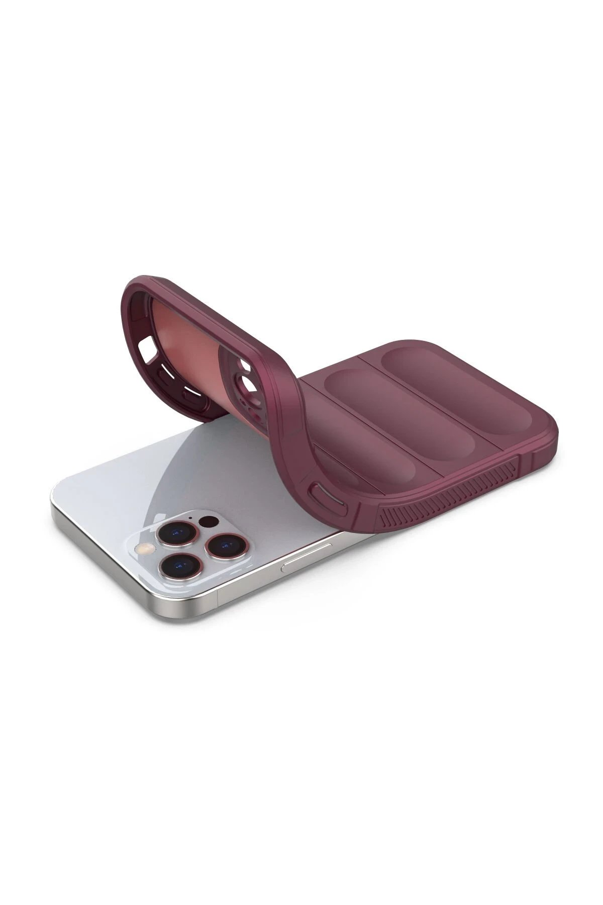 Newface iPhone 12 Pro Kılıf Optimum Silikon - Bordo