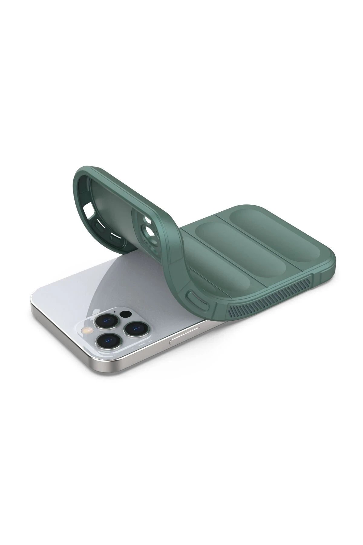 Newface iPhone 12 Pro Kılıf Optimum Silikon - Koyu Yeşil