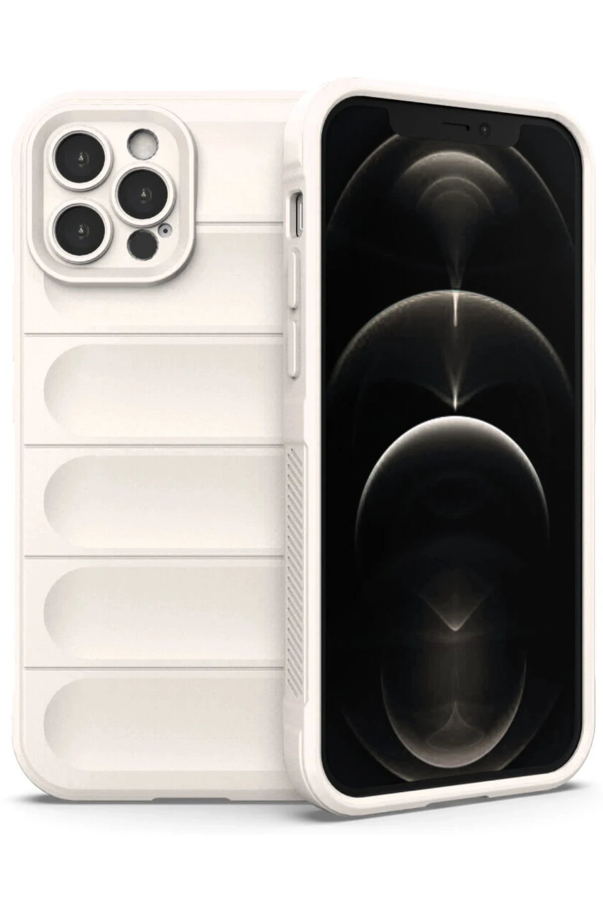 Newface iPhone 12 Pro Kılıf Optimum Silikon - Krem