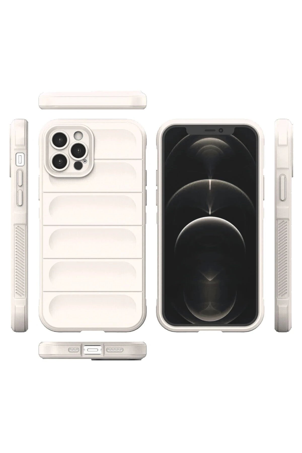 Newface iPhone 12 Pro Kılıf Optimum Silikon - Krem