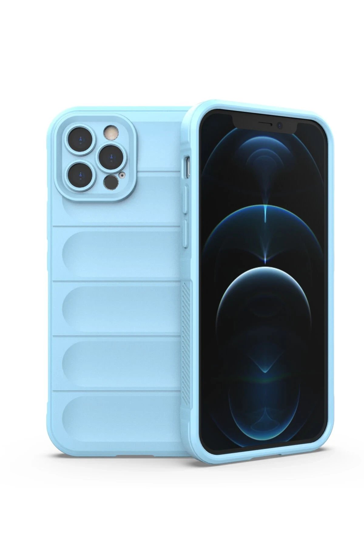 Newface iPhone 12 Pro Kılıf Optimum Silikon - Sky Blue