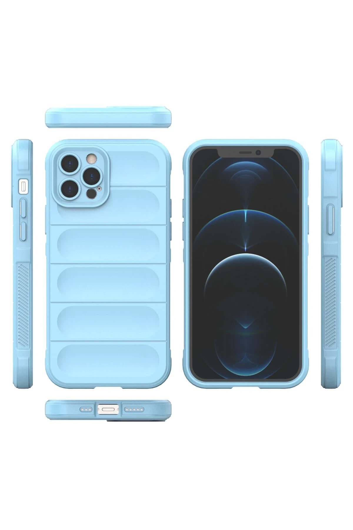 Newface iPhone 12 Pro Kılıf Optimum Silikon - Sky Blue