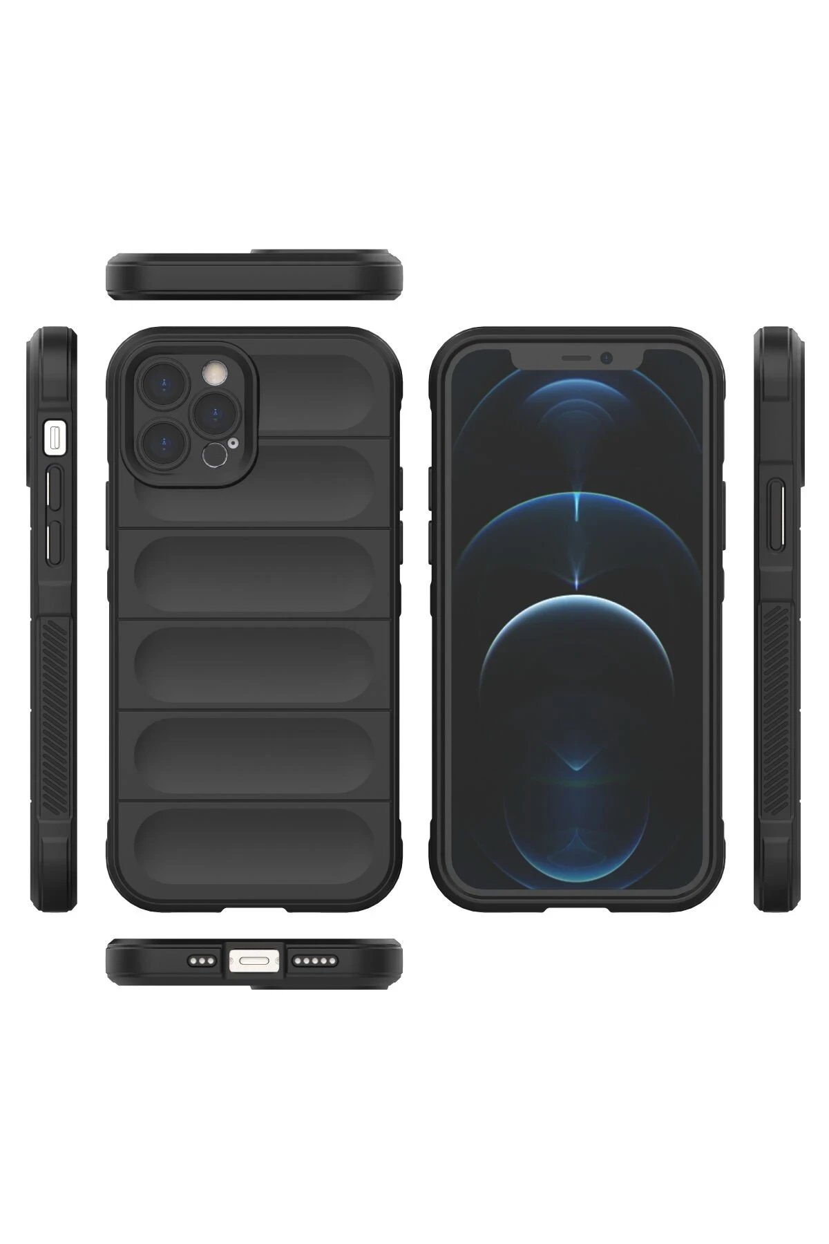 Newface iPhone 12 Pro Max Kılıf Optimum Silikon - Siyah