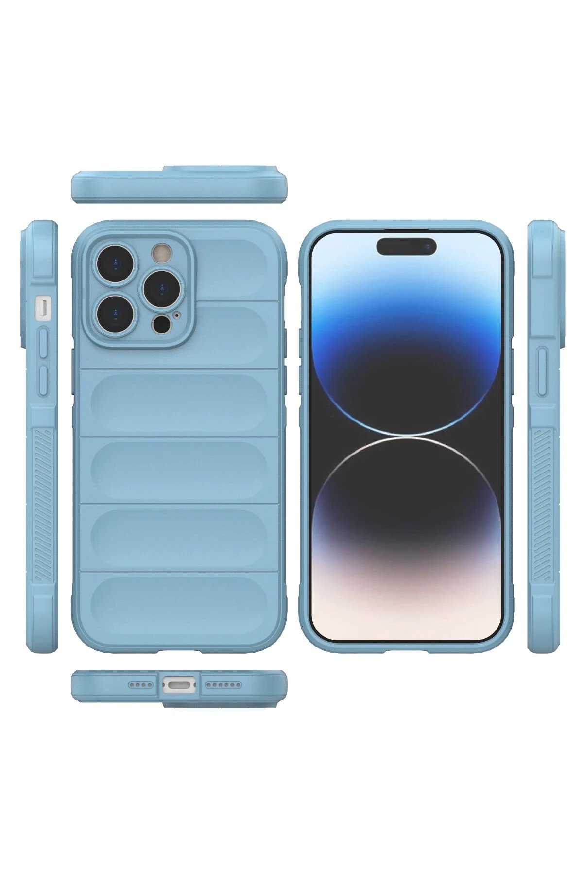 Newface iPhone 14 Pro Kılıf Optimum Silikon - Sky Blue