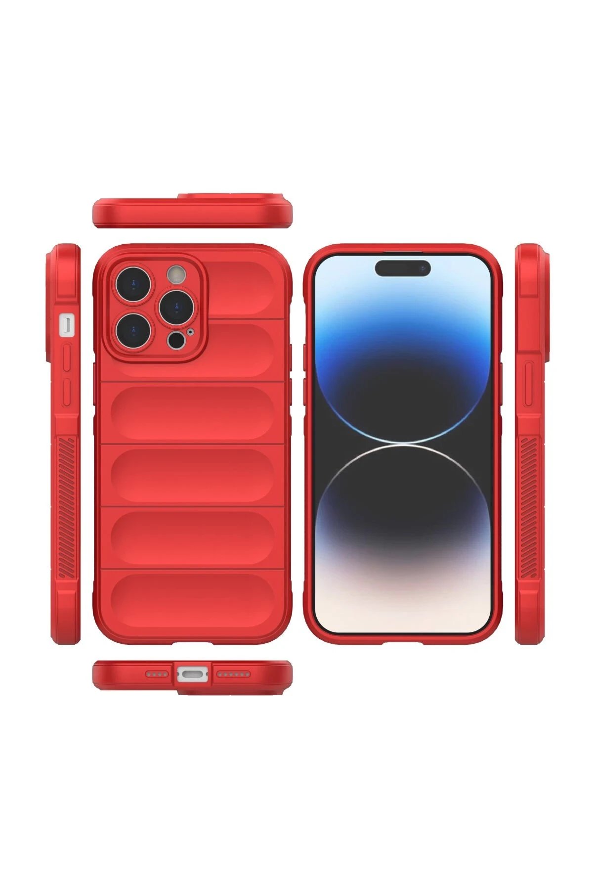 Newface iPhone 14 Pro Max Kılıf Optimum Silikon - Kırmızı