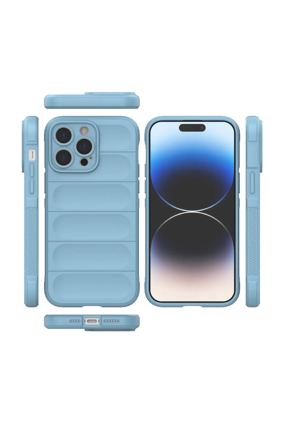 Newface iPhone 14 Pro Max Kılıf Optimum Silikon - Sky Blue