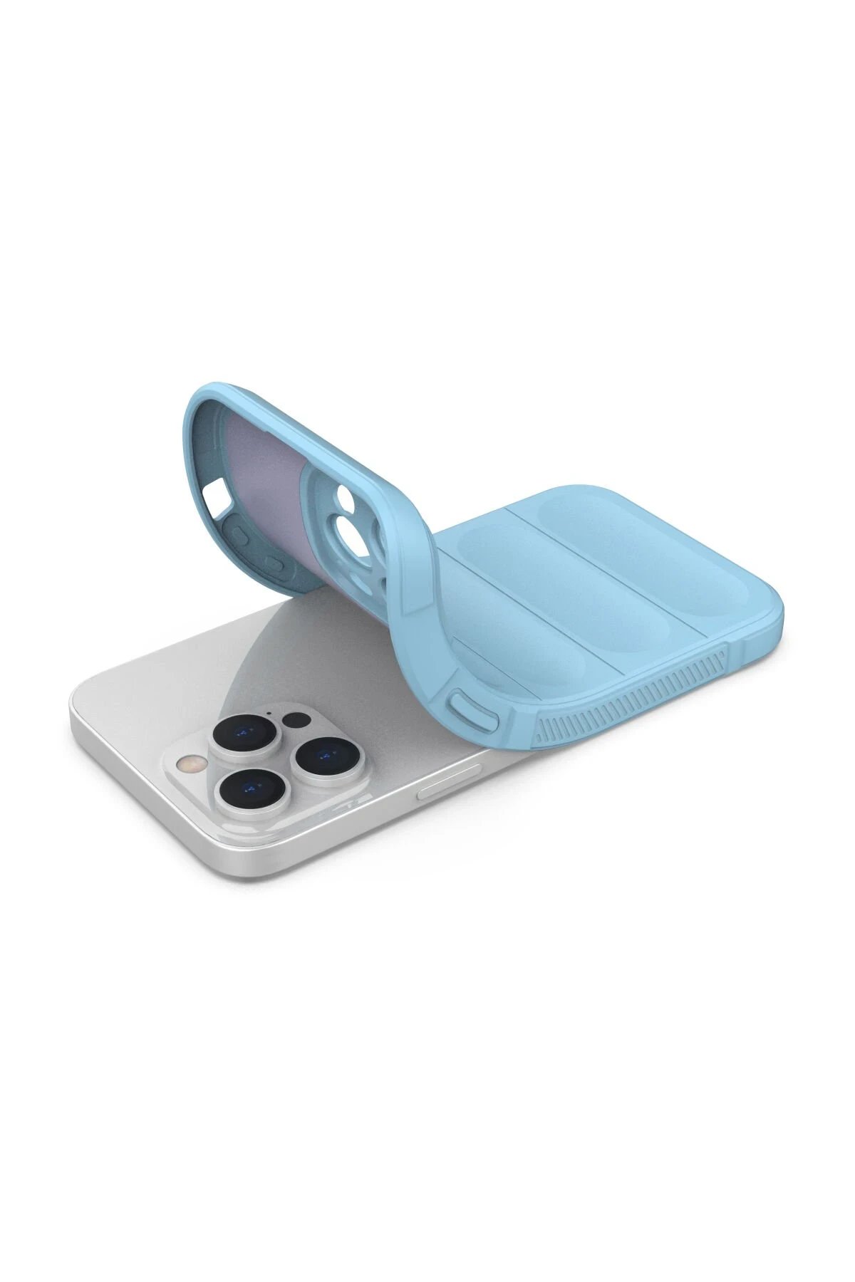 Newface iPhone 14 Pro Max Kılıf Optimum Silikon - Sky Blue