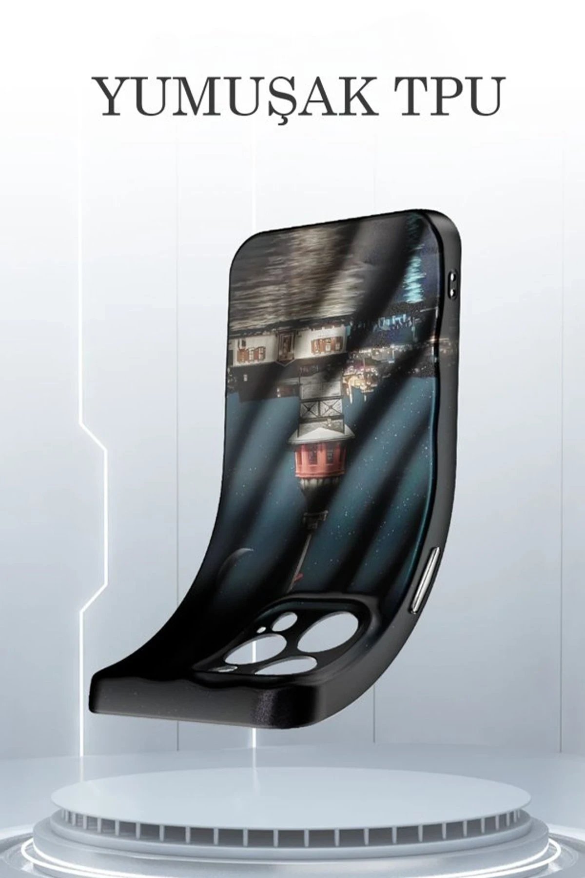 Newface iPhone 15 Kılıf Crew Desenli Kapak - Galata Kulesi