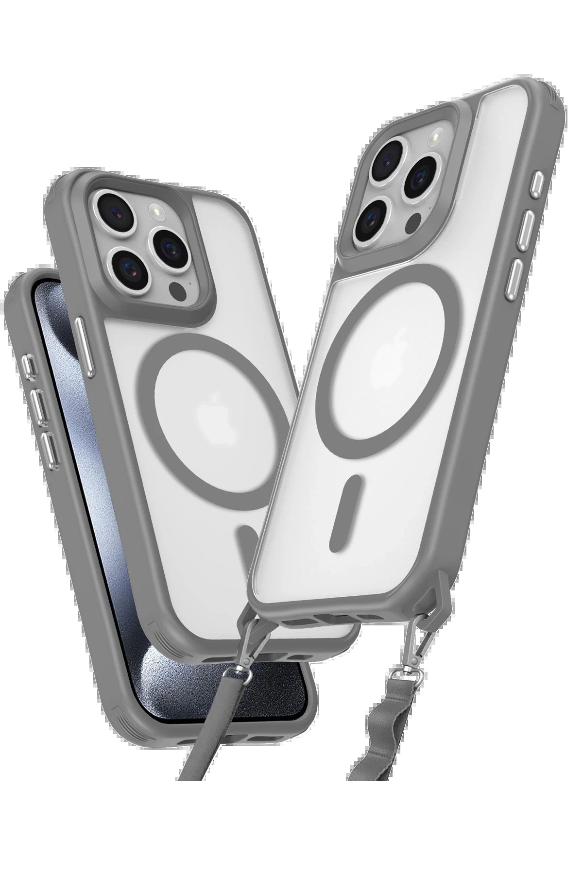 Newface iPhone 14 Pro Max Kılıf Enka Magsafe Silikon Kılıf - Titan Gri