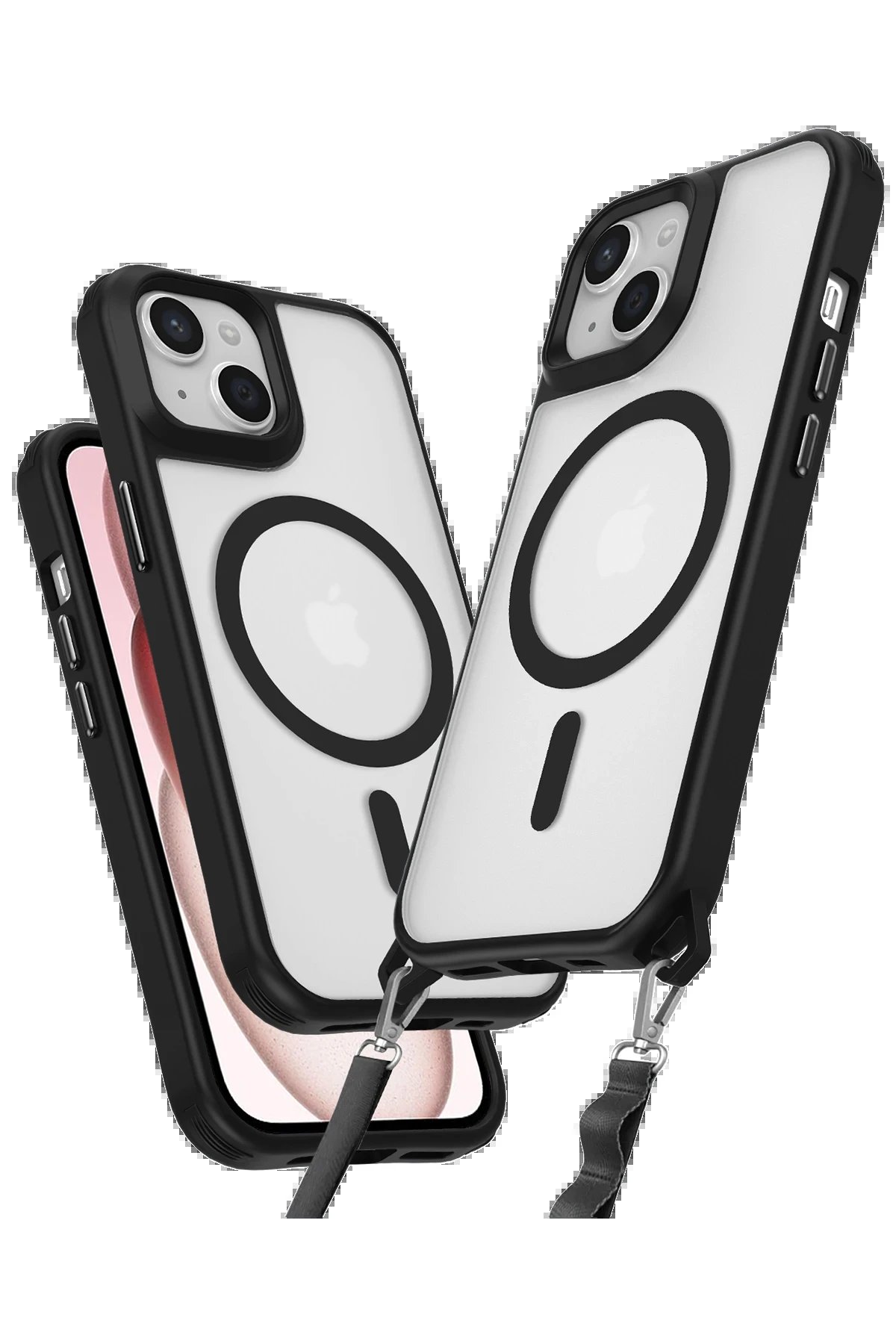 Newface iPhone 15 Kılıf Enka Magsafe Silikon Kılıf - Siyah