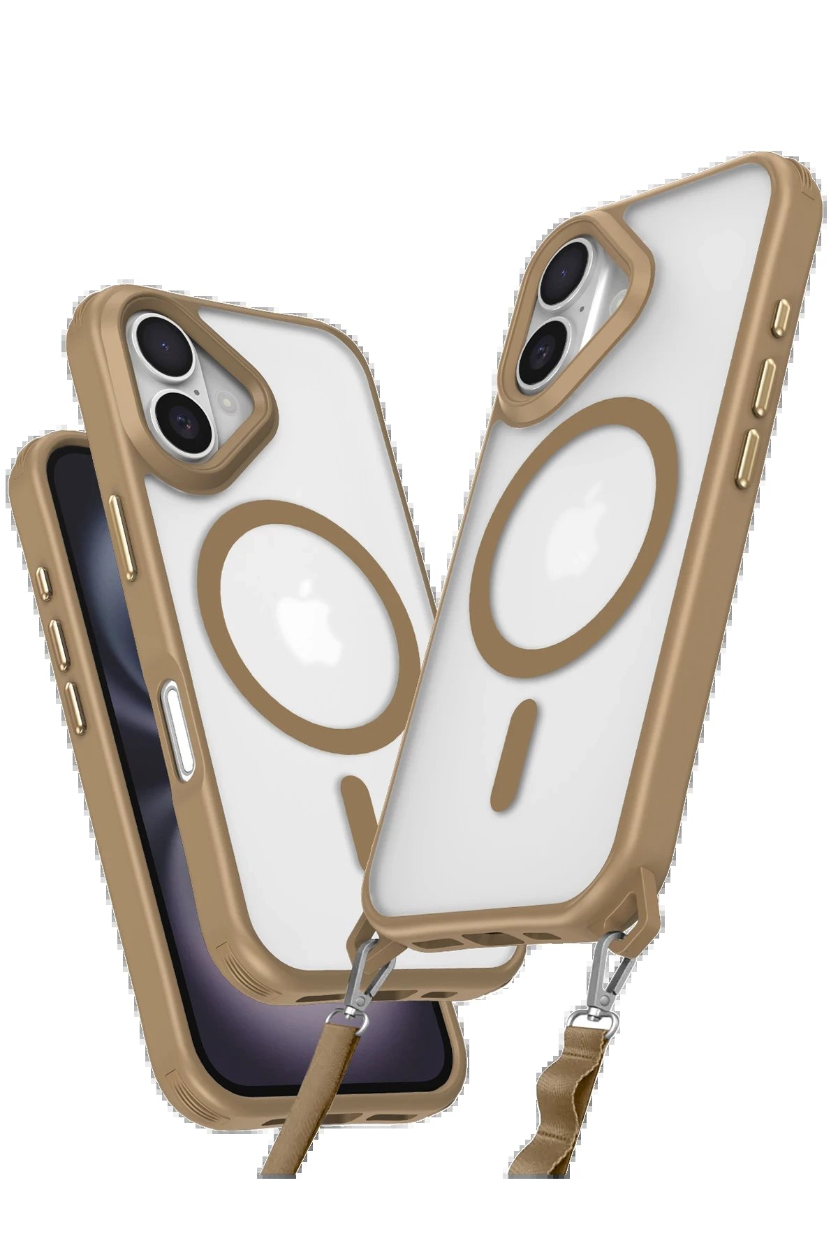 Newface iPhone 16 Kılıf Enka Magsafe Silikon Kılıf - Desert