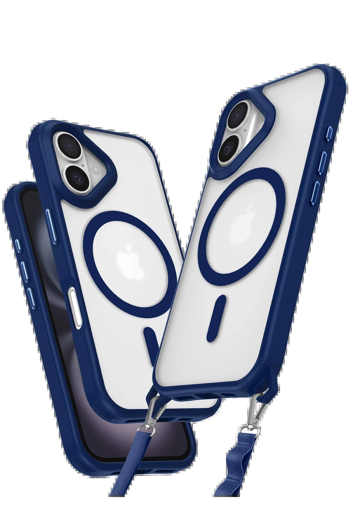 Newface iPhone 16 Plus Kılıf Enka Magsafe Silikon Kılıf - Lacivert