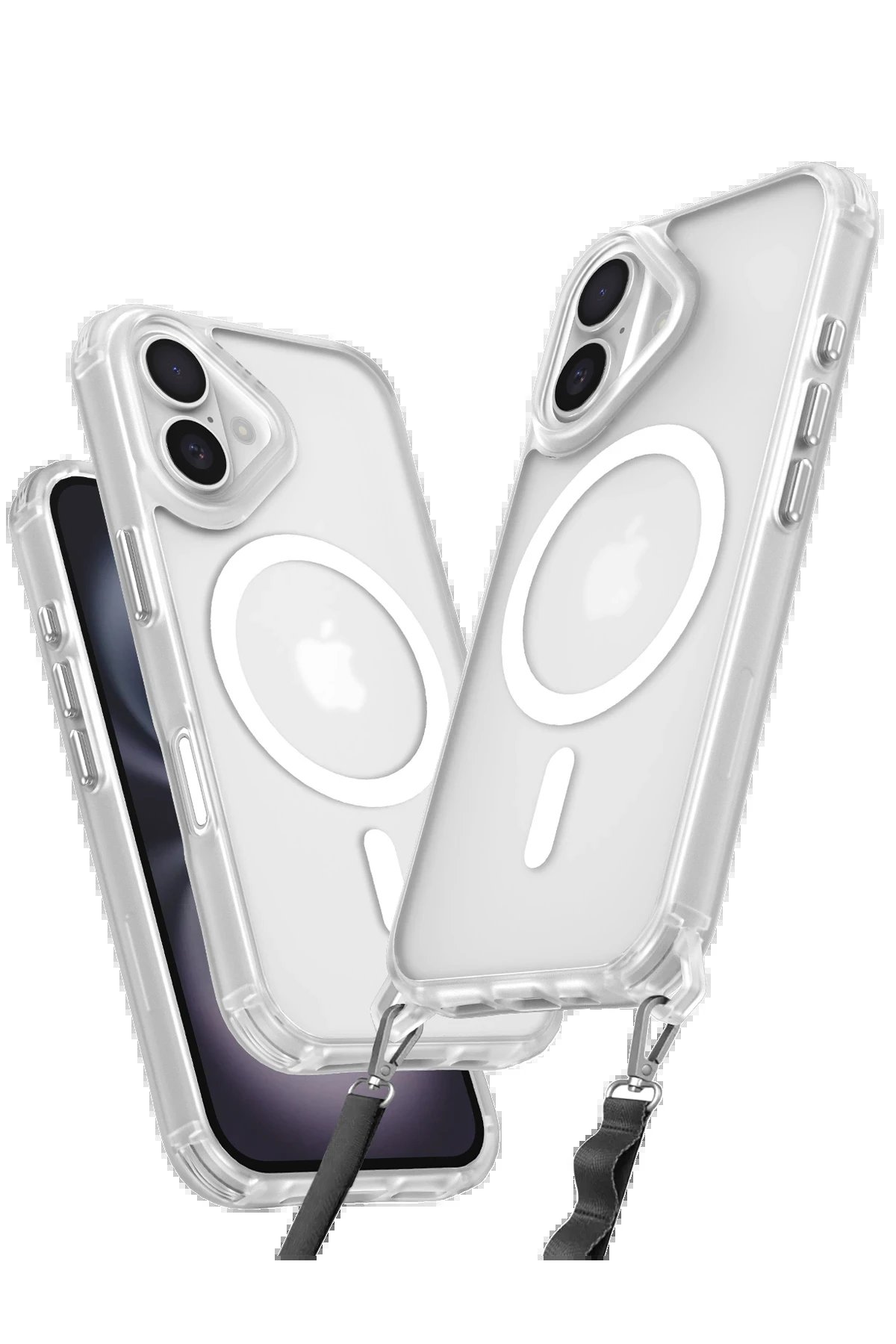 Newface iPhone 16 Plus Kılıf Enka Magsafe Silikon Kılıf - Şeffaf