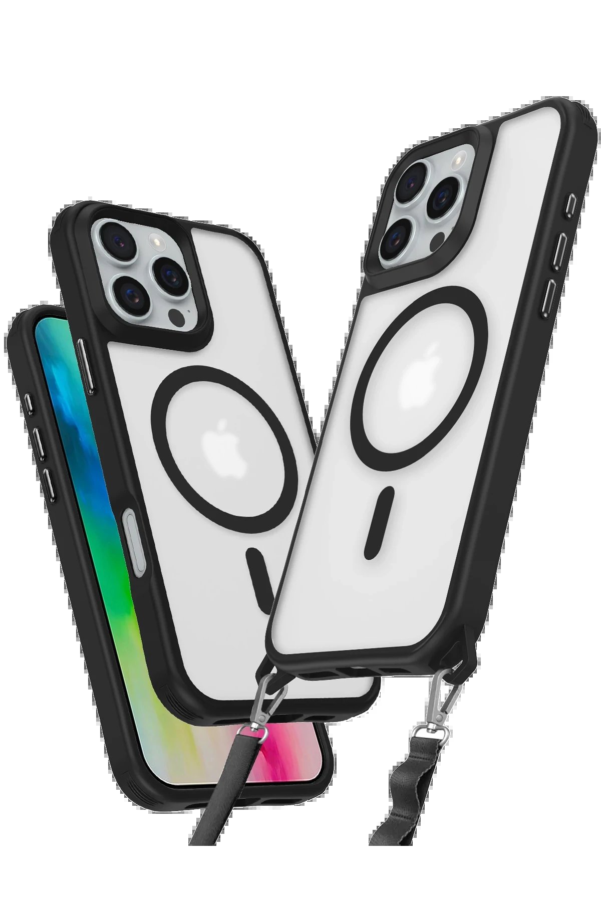 Newface iPhone 16 Pro Max Kılıf Enka Magsafe Silikon Kılıf - Siyah