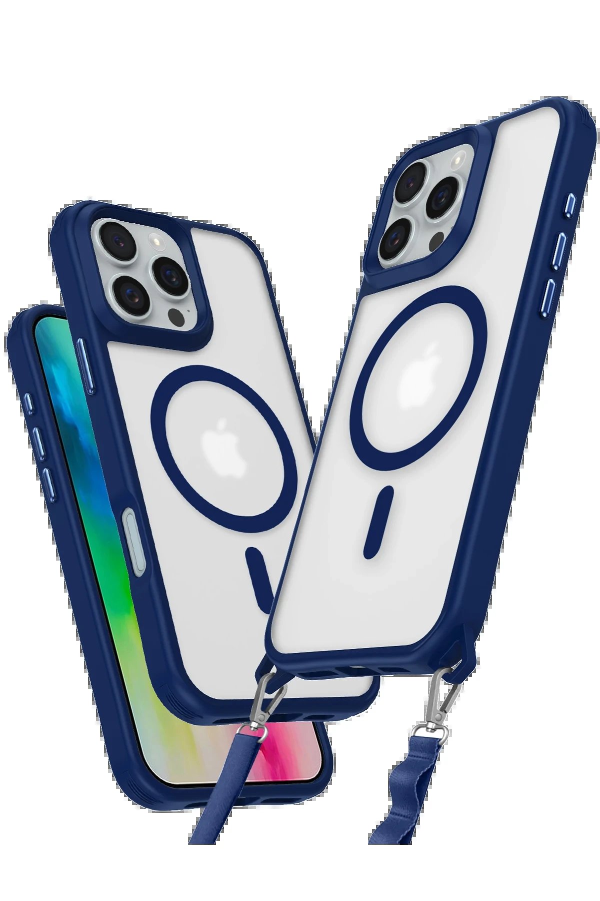 Newface iPhone 16 Pro Max Kılıf Enka Magsafe Silikon Kılıf - Lacivert