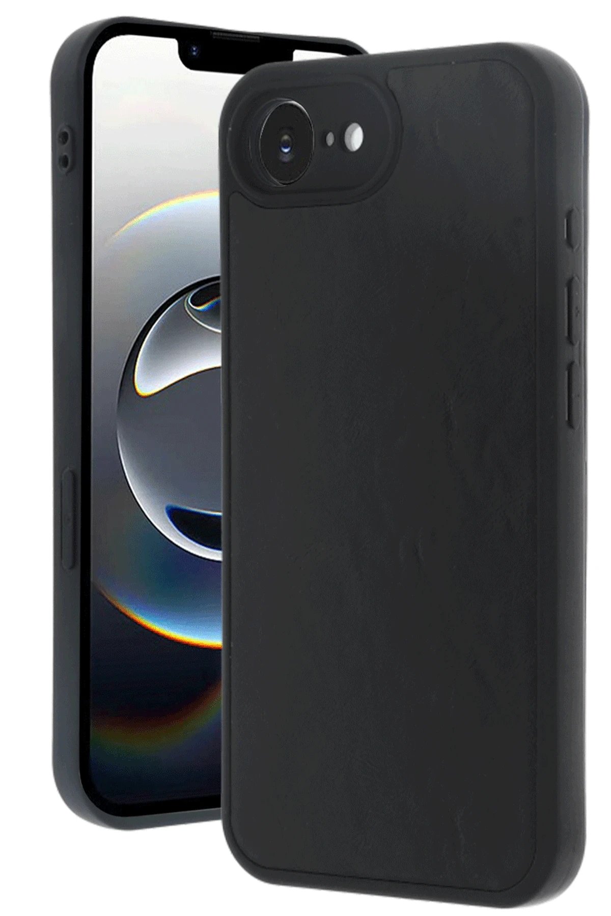 Newface iPhone 16E Kılıf Aras Deri Kapak - Siyah