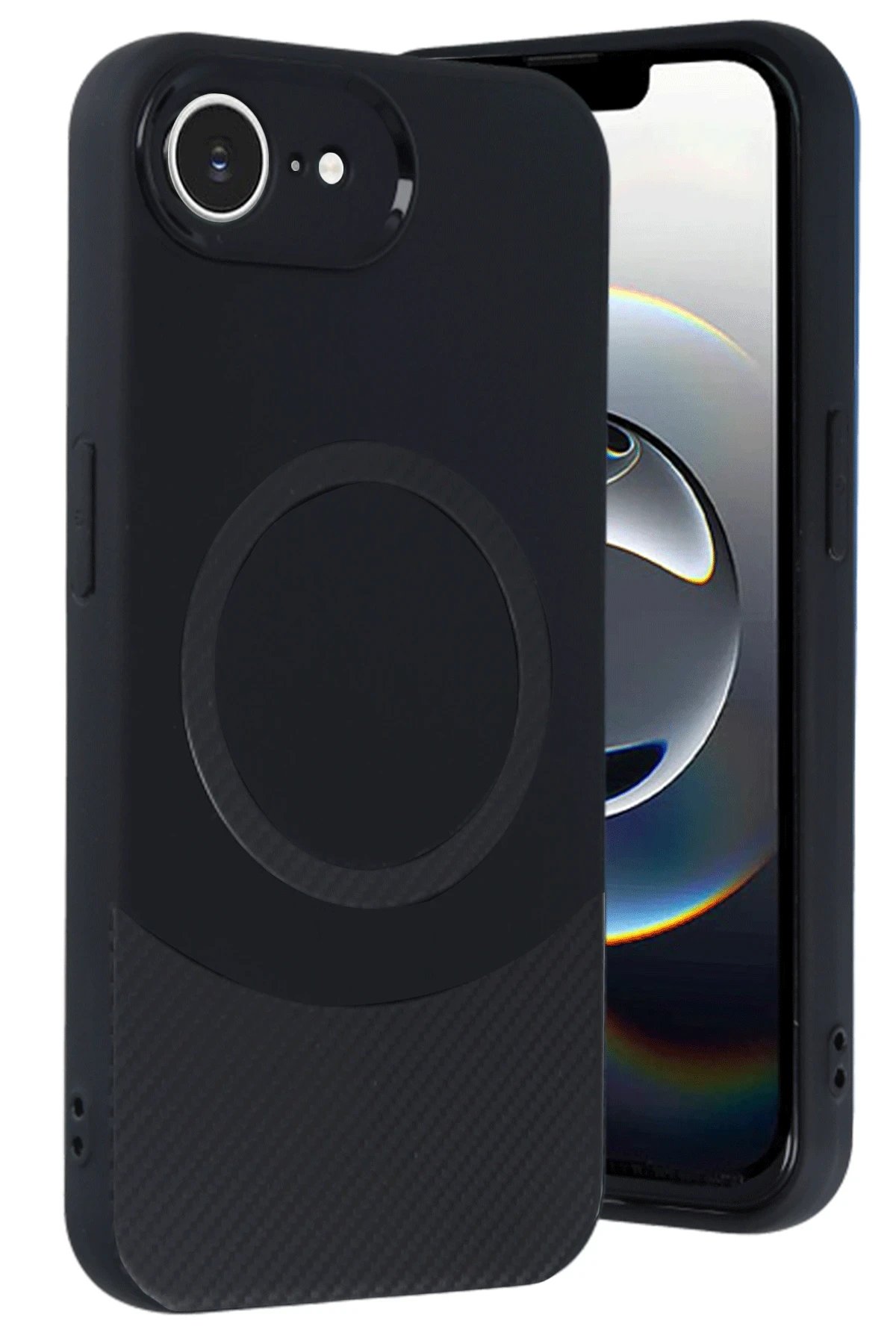 Newface iPhone 16E Kılıf Maya Karbon Kapak - Siyah