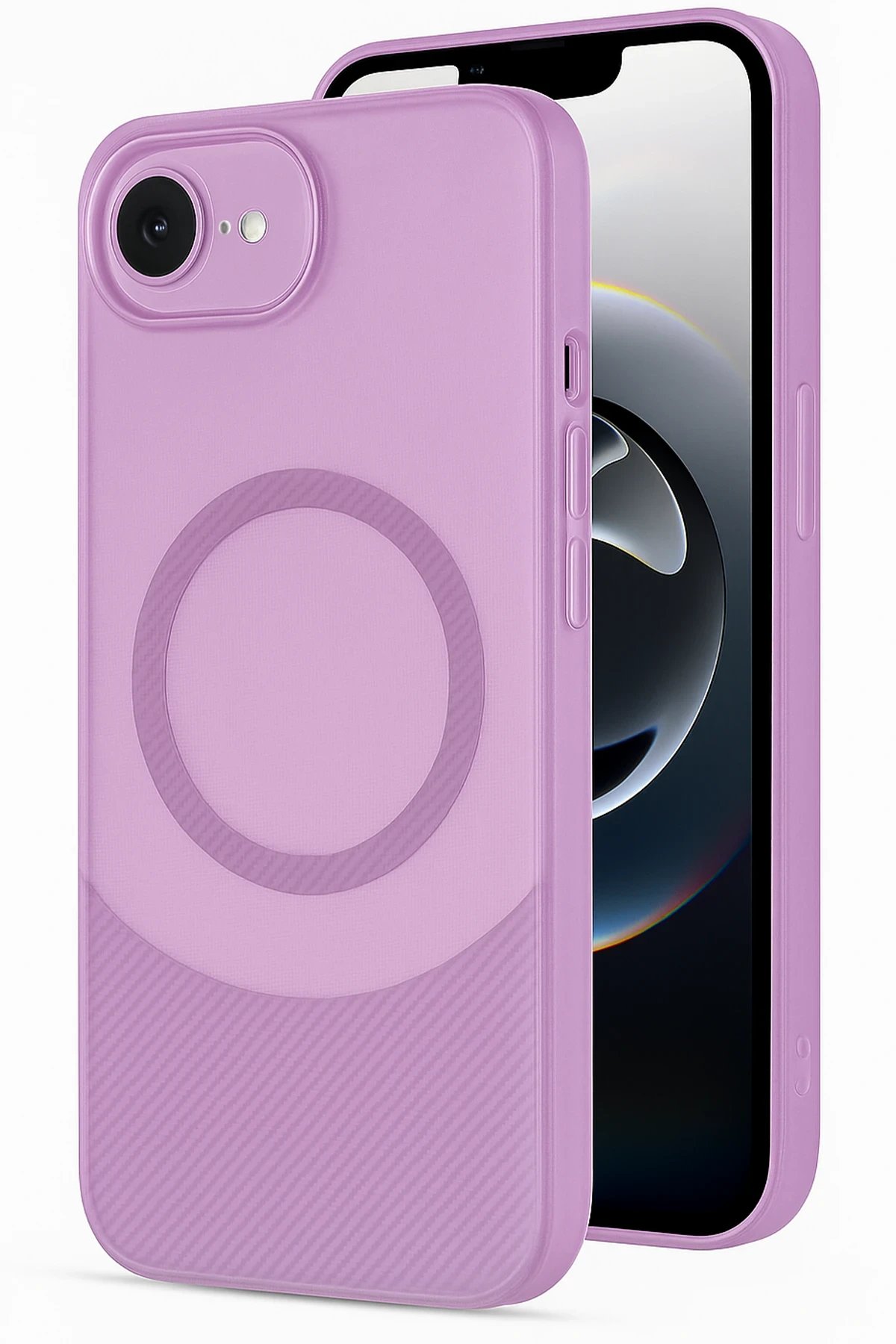 Newface iPhone 16E Kılıf Maya Karbon Kapak - Mürdüm