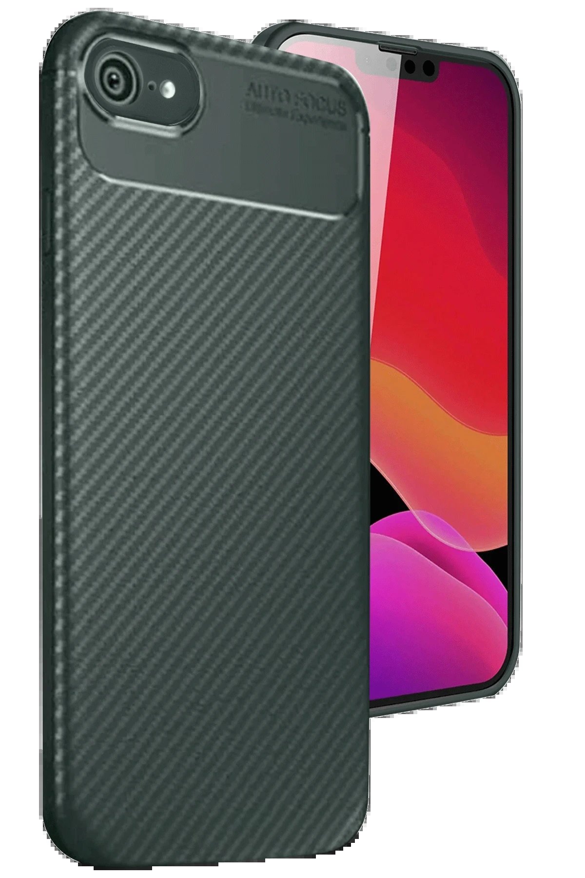 Newface iPhone 16E Kılıf Auto Focus Karbon Kapak - Koyu Yeşil