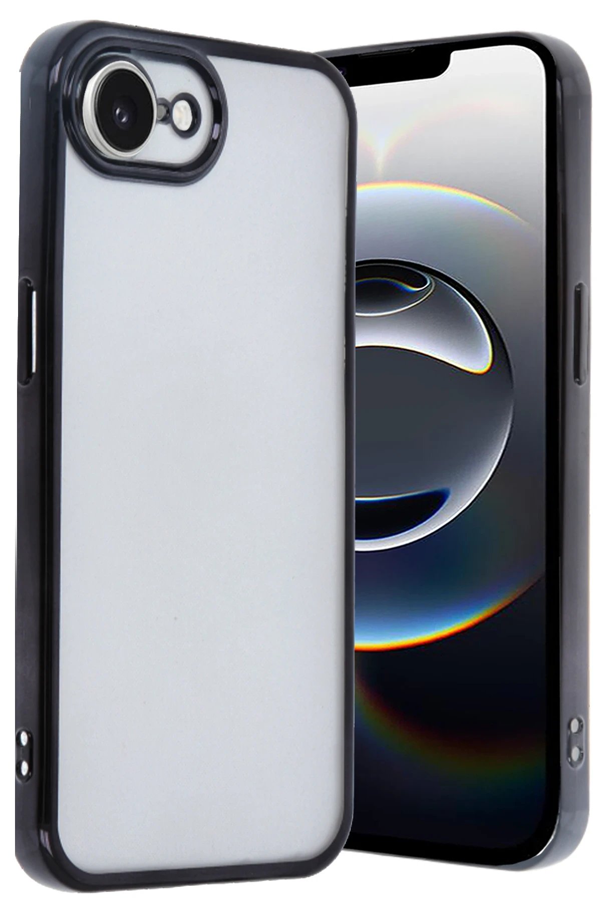 Newface iPhone 16E Kılıf Razer Lensli Silikon - Siyah