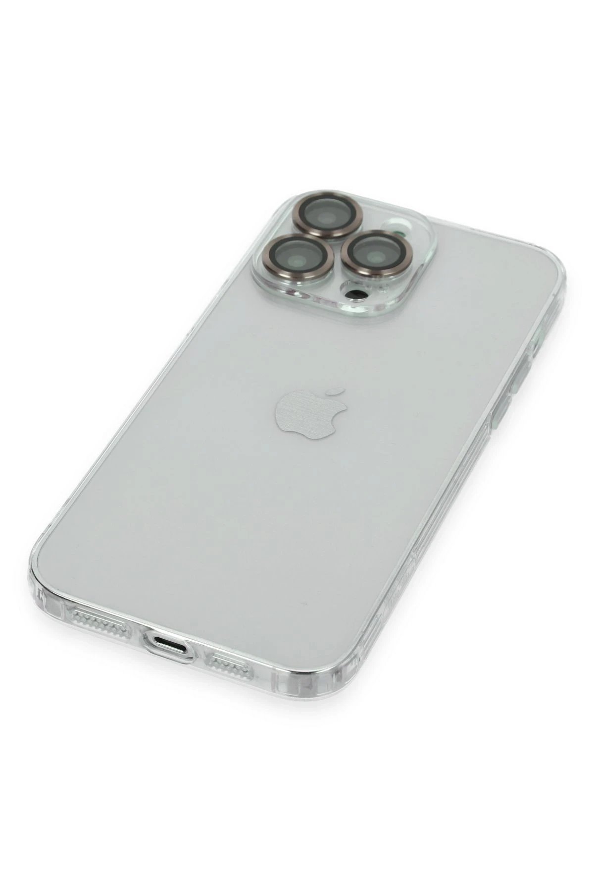 Newface iPhone 13 Pro Kılıf Luko Lens Silikon - Gold