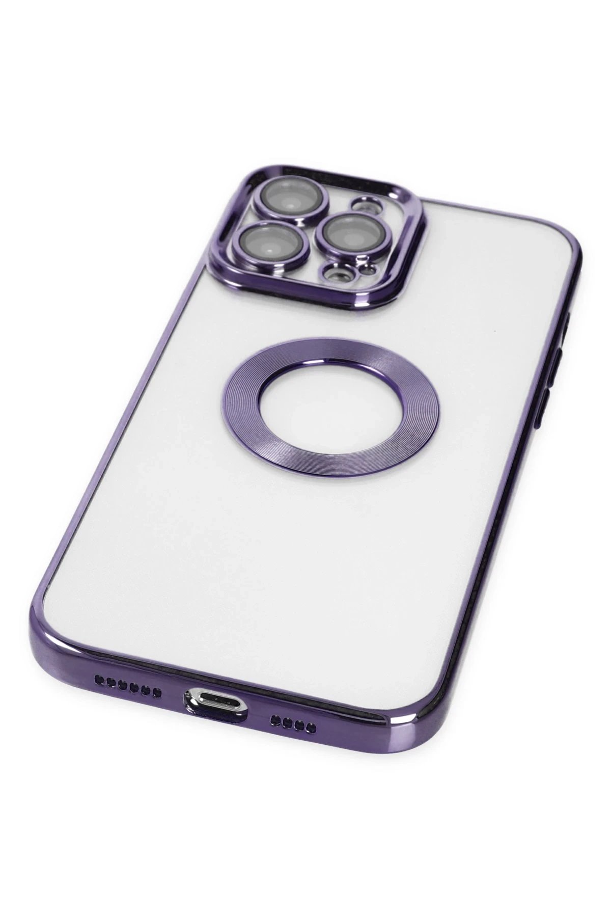 Newface iPhone 14 Pro Max Kılıf Slot Silikon - Mor