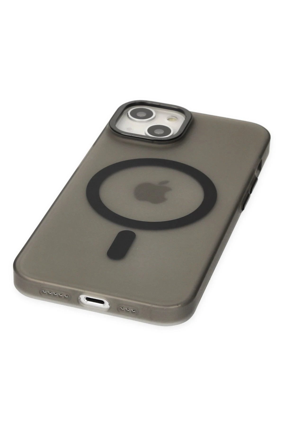 Newface iPhone 15 Kılıf Lodos Magneticsafe Mat Kapak - Siyah