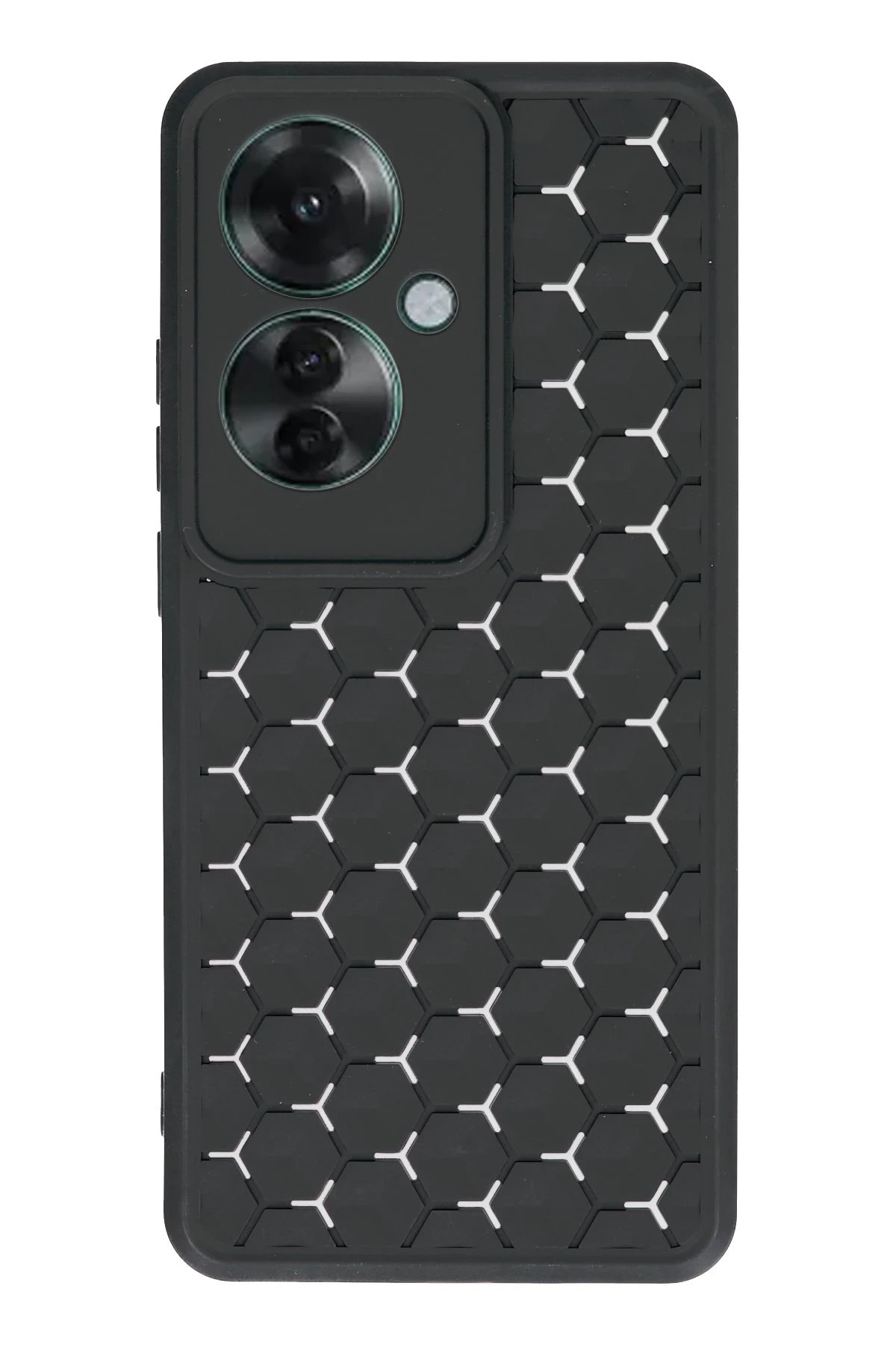 Newface Oppo Reno 11F Kılıf Petek Silikon Kapak - Siyah