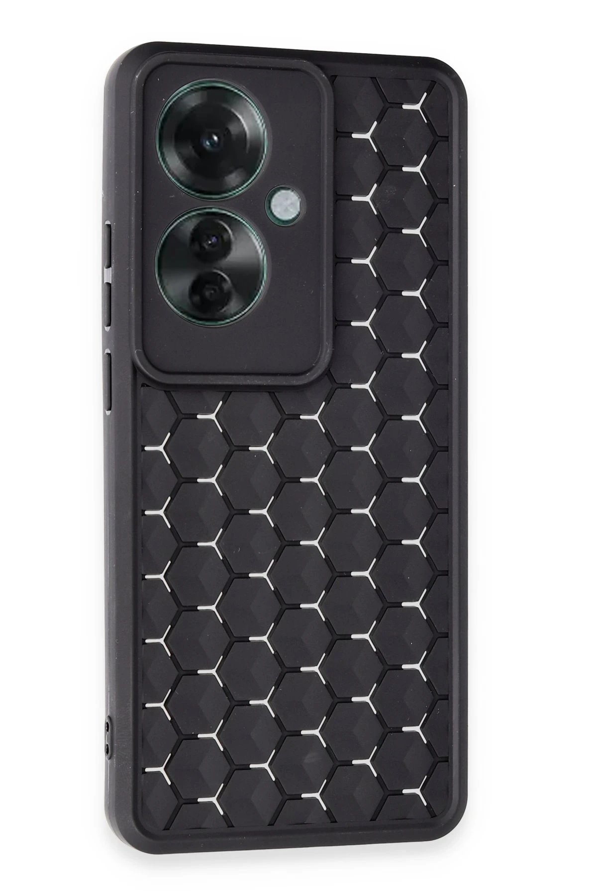 Newface Oppo Reno 11F Kılıf Petek Silikon Kapak - Siyah