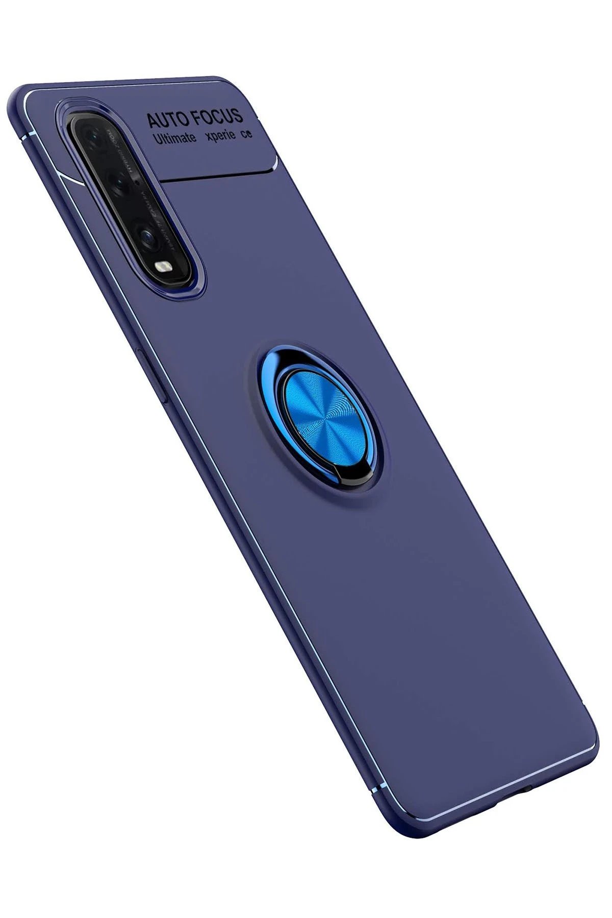 Newface Oppo Find X2 Kılıf Range Yüzüklü Silikon - Mavi