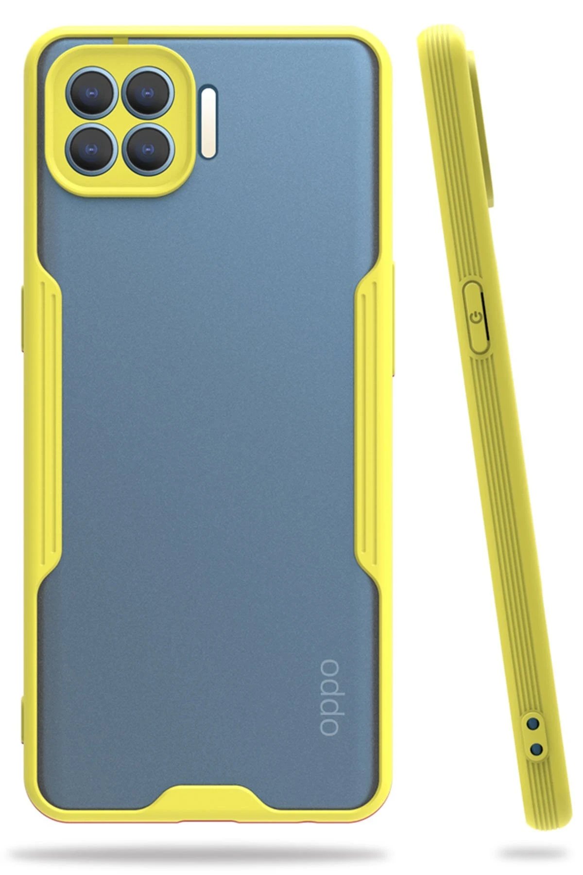 Newface Oppo Reno 4 Lite Kılıf Platin Silikon - Sarı