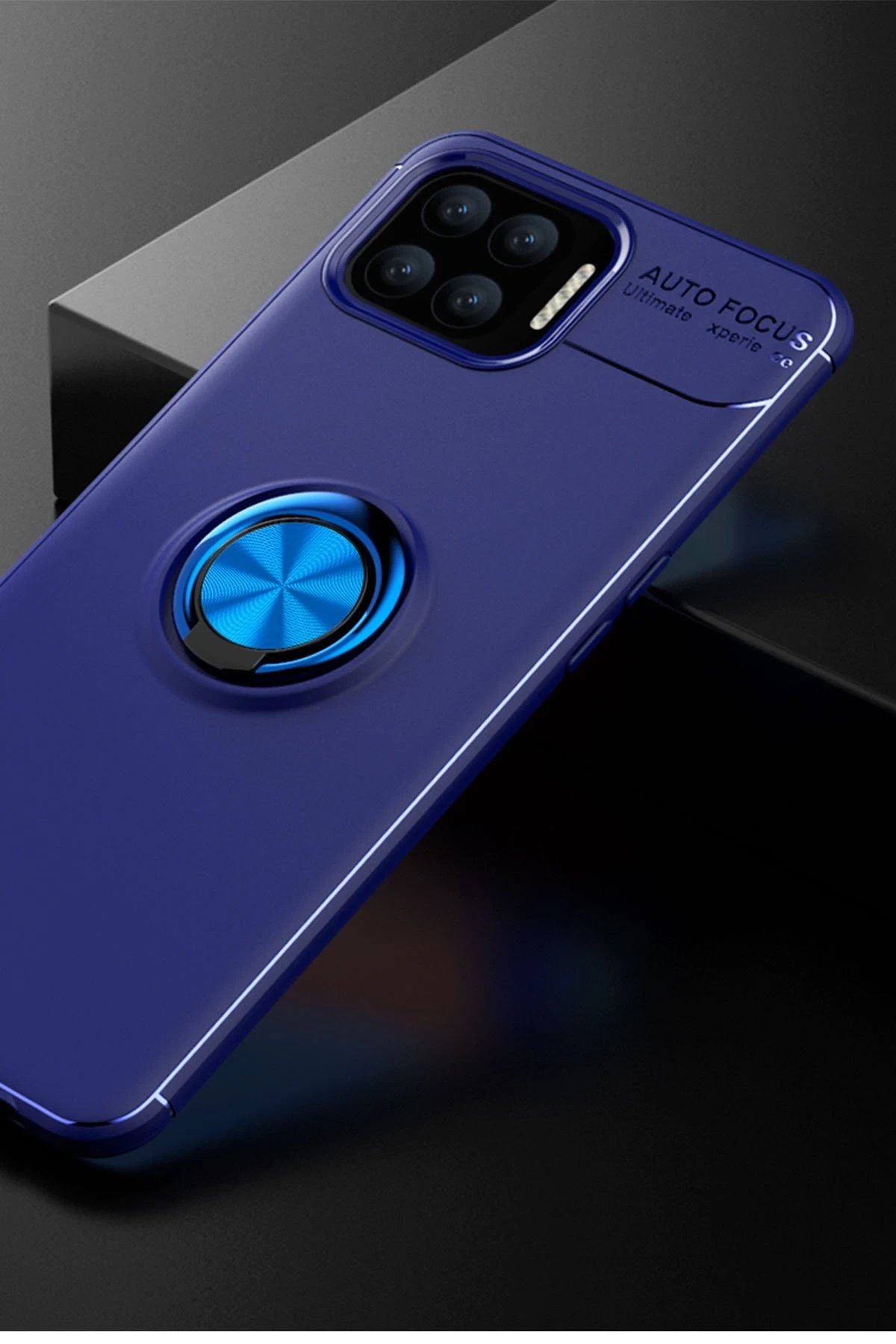 Newface Oppo A73 Kılıf Range Yüzüklü Silikon - Mavi