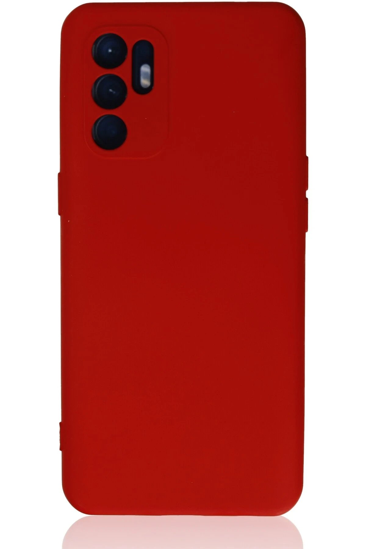 Newface Oppo Reno 6 Kılıf Nano içi Kadife Silikon - Kırmızı