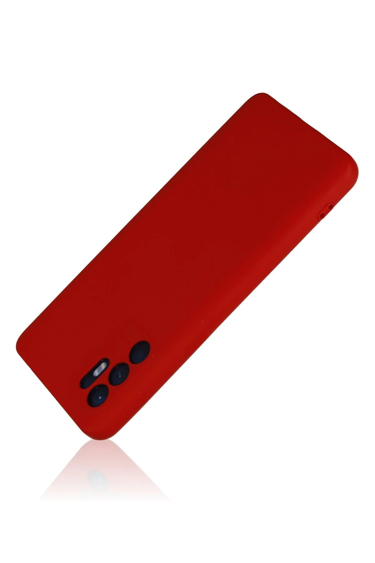 Newface Oppo Reno 6 Kılıf Nano içi Kadife Silikon - Kırmızı