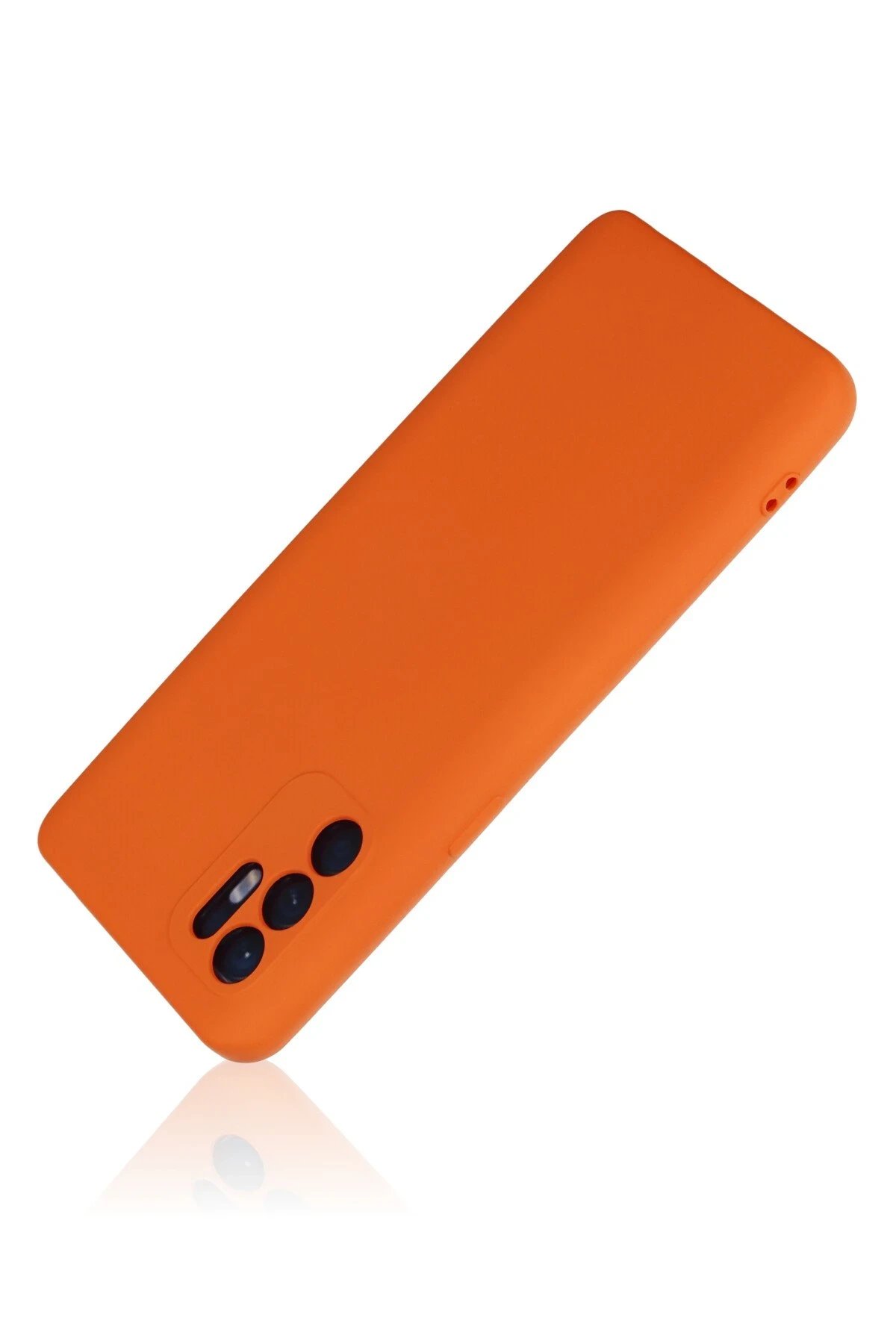 Newface Oppo Reno 6 Kılıf Nano içi Kadife Silikon - Turuncu