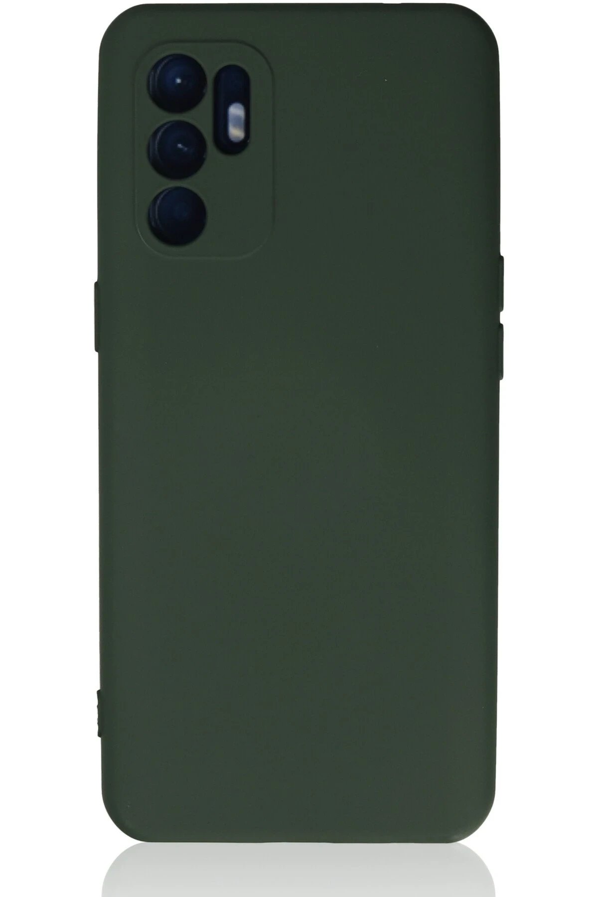 Newface Oppo Reno 6 Kılıf Nano içi Kadife Silikon - Koyu Yeşil