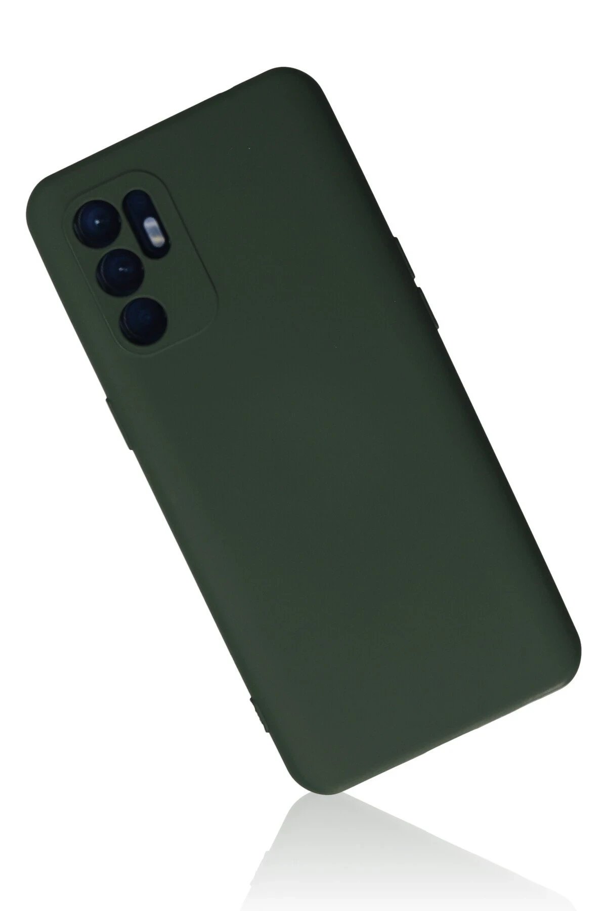 Newface Oppo Reno 6 Kılıf Nano içi Kadife Silikon - Koyu Yeşil