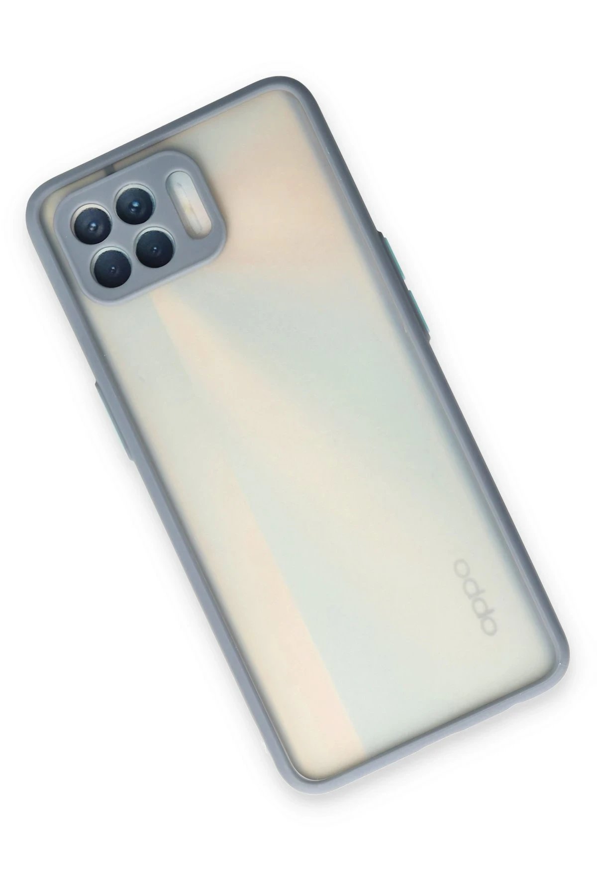 Newface Oppo Reno 4 Lite Kılıf Montreal Silikon Kapak - Gri