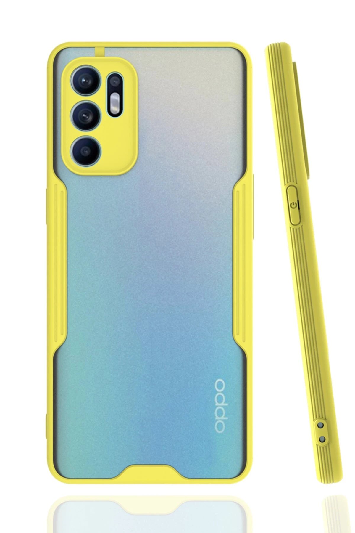Newface Oppo Reno 6 Kılıf Platin Silikon - Sarı