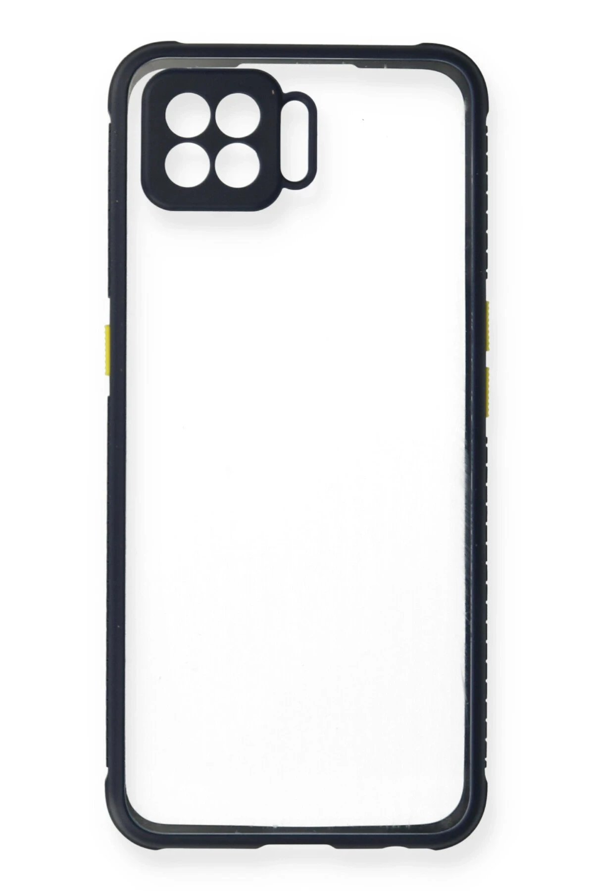 Newface Oppo Reno 4 Lite Kılıf Miami Şeffaf Silikon - Lacivert