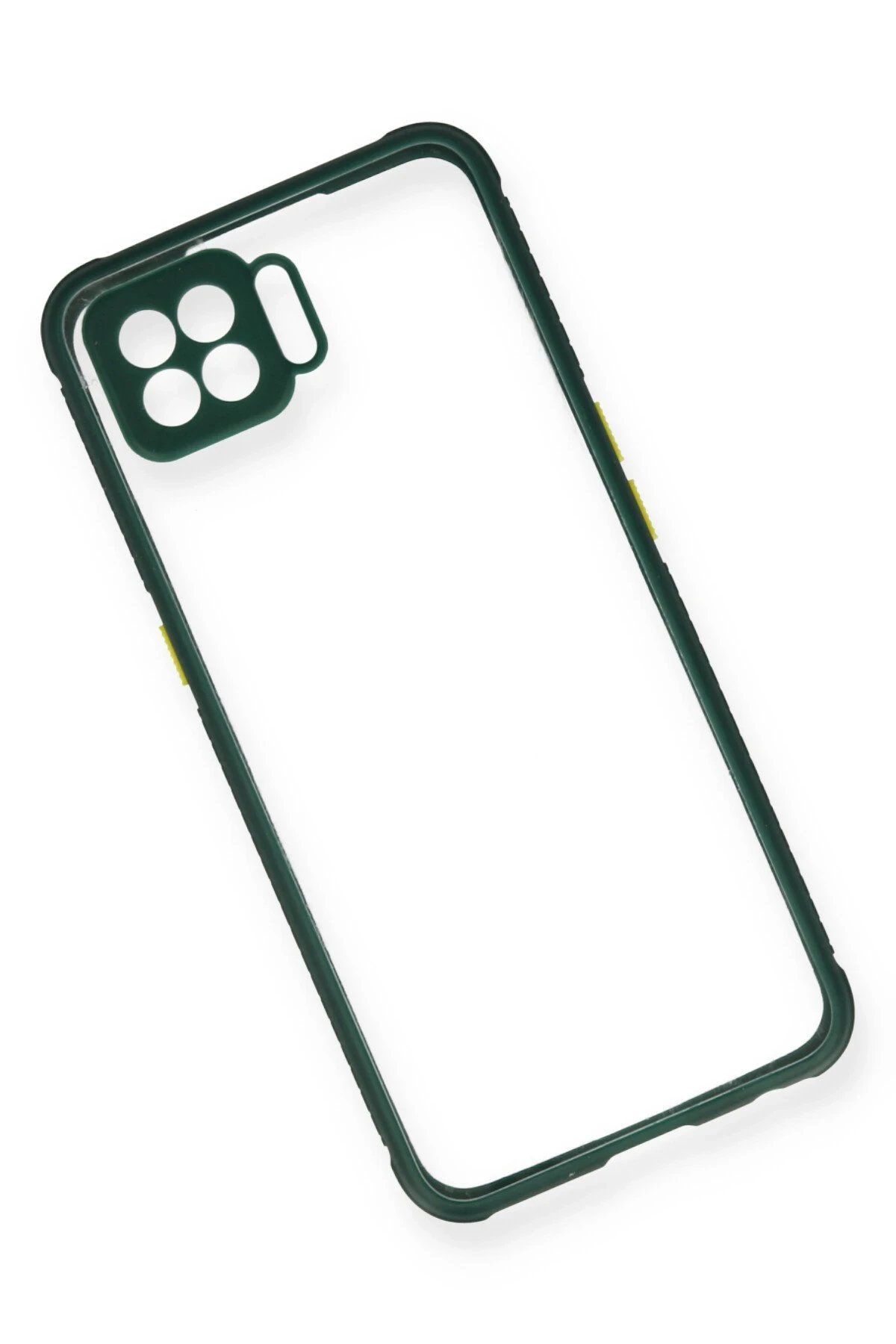 Newface Oppo Reno 4 Lite Kılıf Miami Şeffaf Silikon - Koyu Yeşil